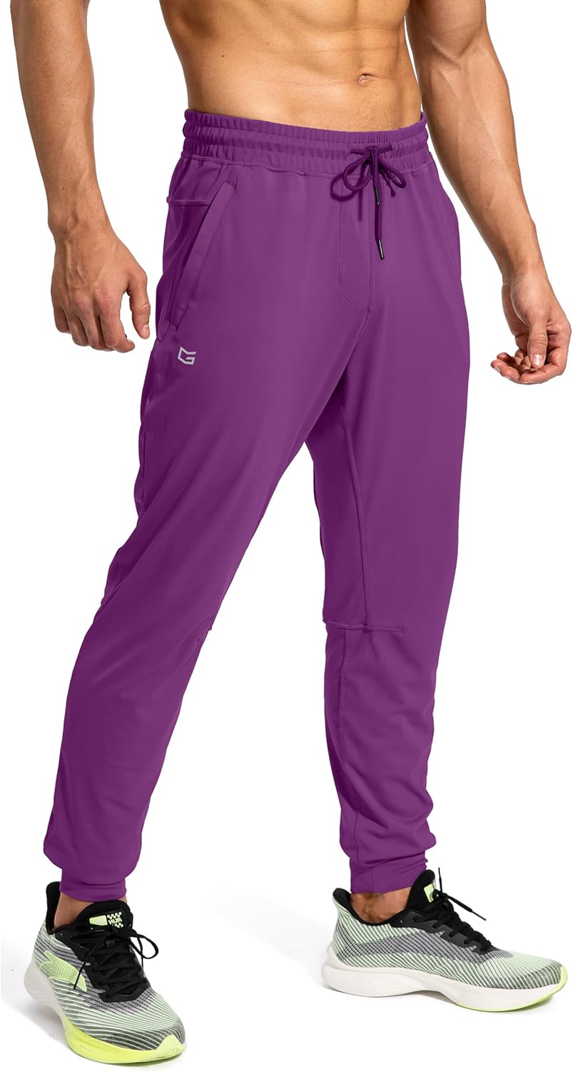 Men's Athletic Sweatpants with Zipper Pockets for Training, Soccer, Running, and Workouts