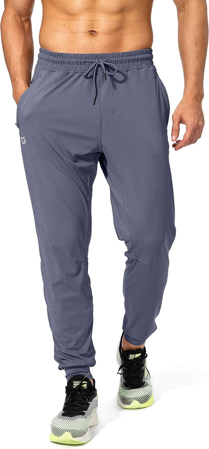 Men's Athletic Sweatpants with Zipper Pockets for Training, Soccer, Running, and Workouts