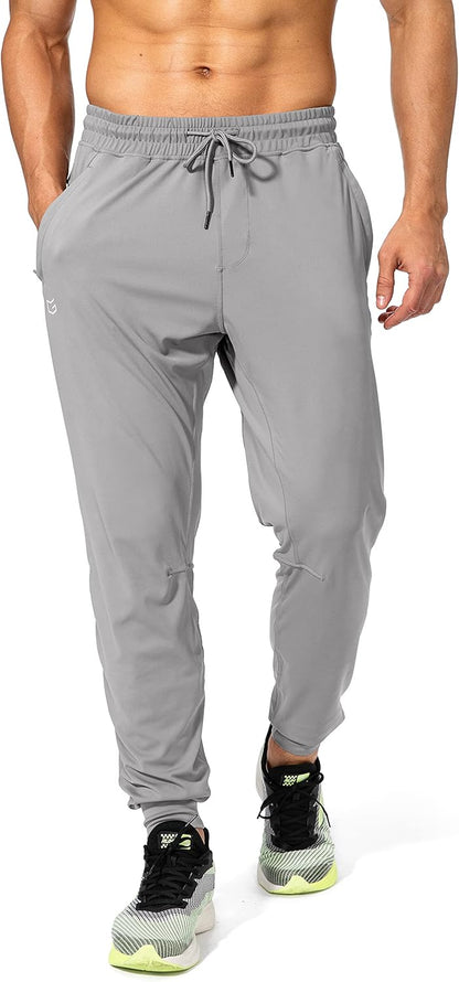 Men's Athletic Sweatpants with Zipper Pockets for Training, Soccer, Running, and Workouts