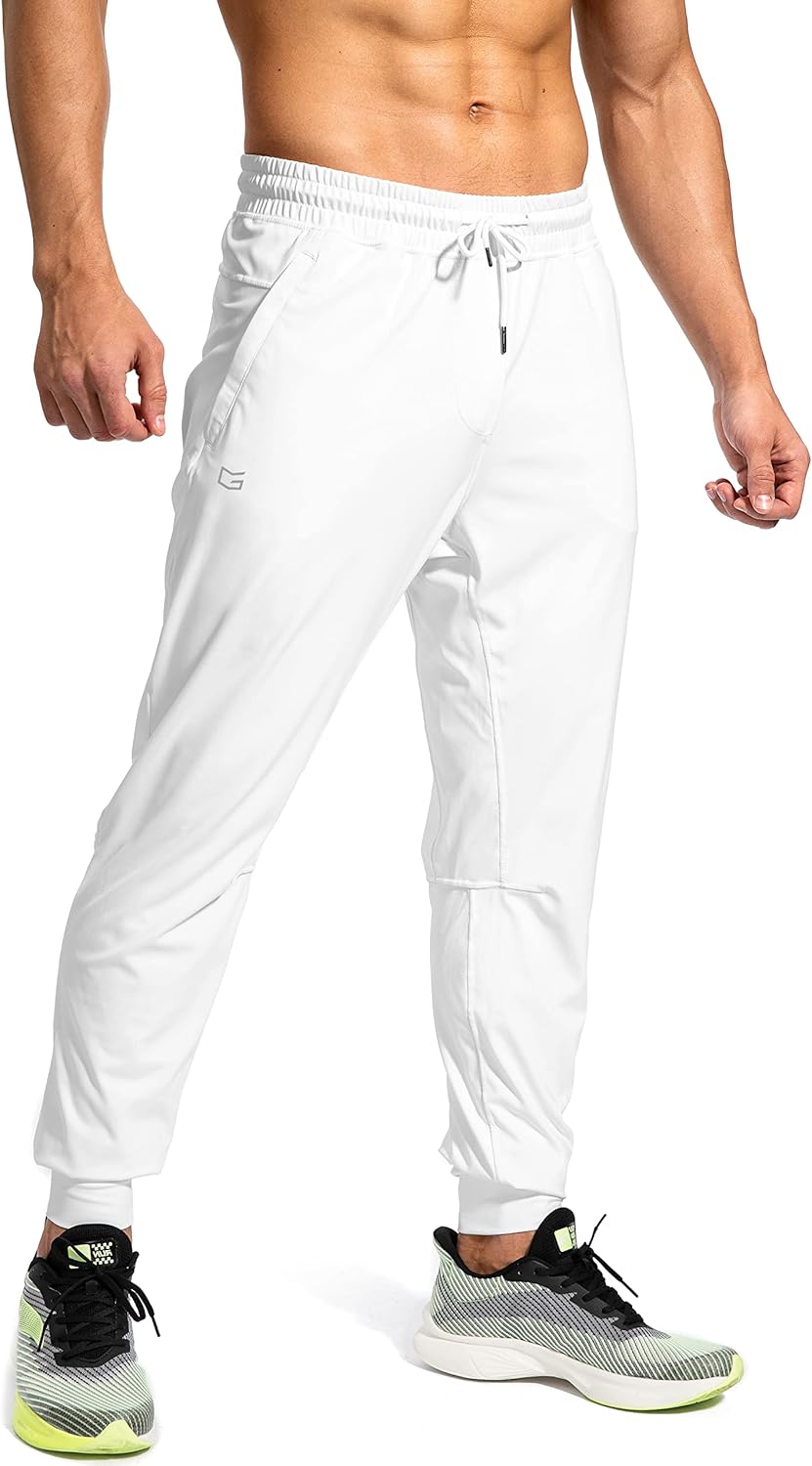 Men's Athletic Sweatpants with Zipper Pockets for Training, Soccer, Running, and Workouts