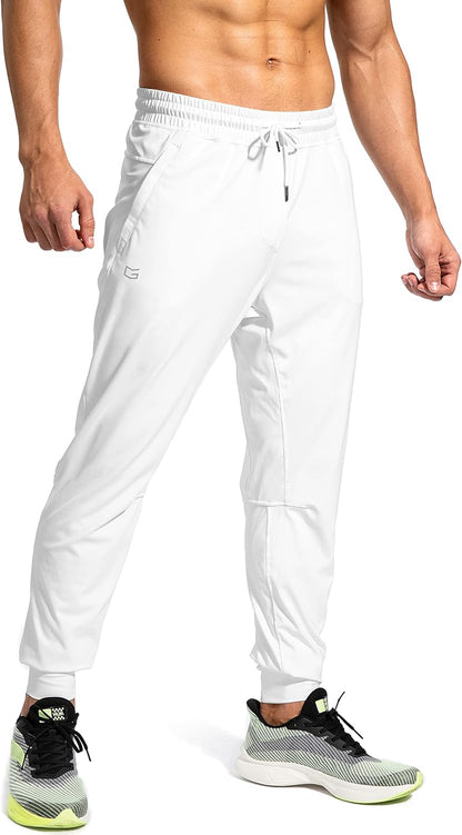 Men's Athletic Sweatpants with Zipper Pockets for Training, Soccer, Running, and Workouts