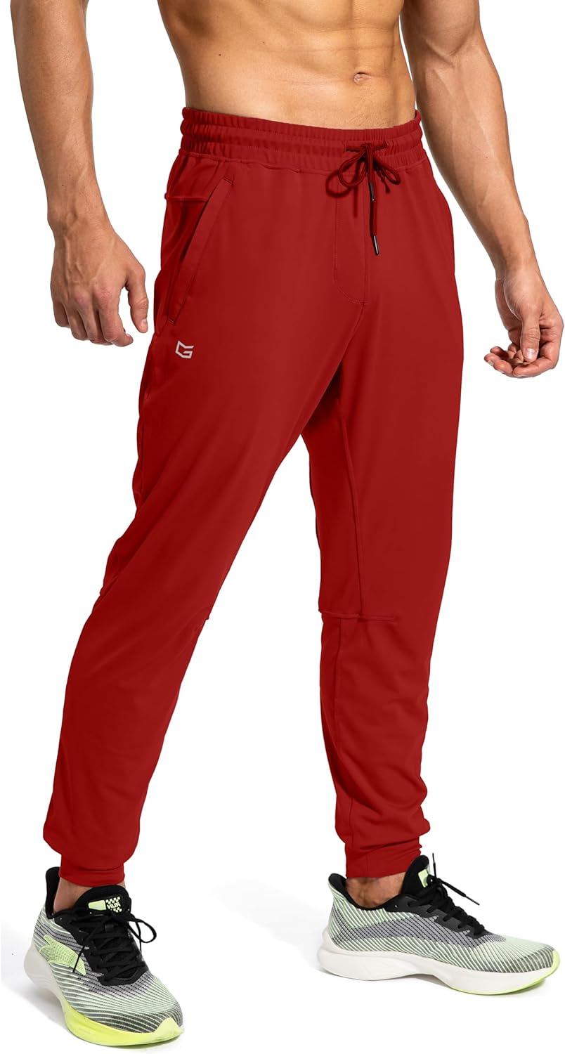 Men's Athletic Sweatpants with Zipper Pockets for Training, Soccer, Running, and Workouts