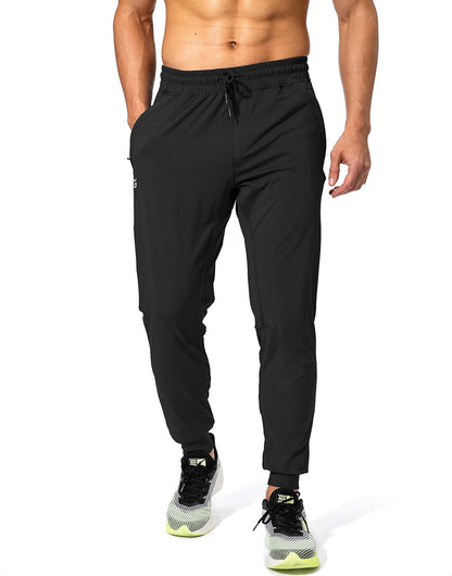 Men's Athletic Sweatpants with Zipper Pockets for Training, Soccer, Running, and Workouts