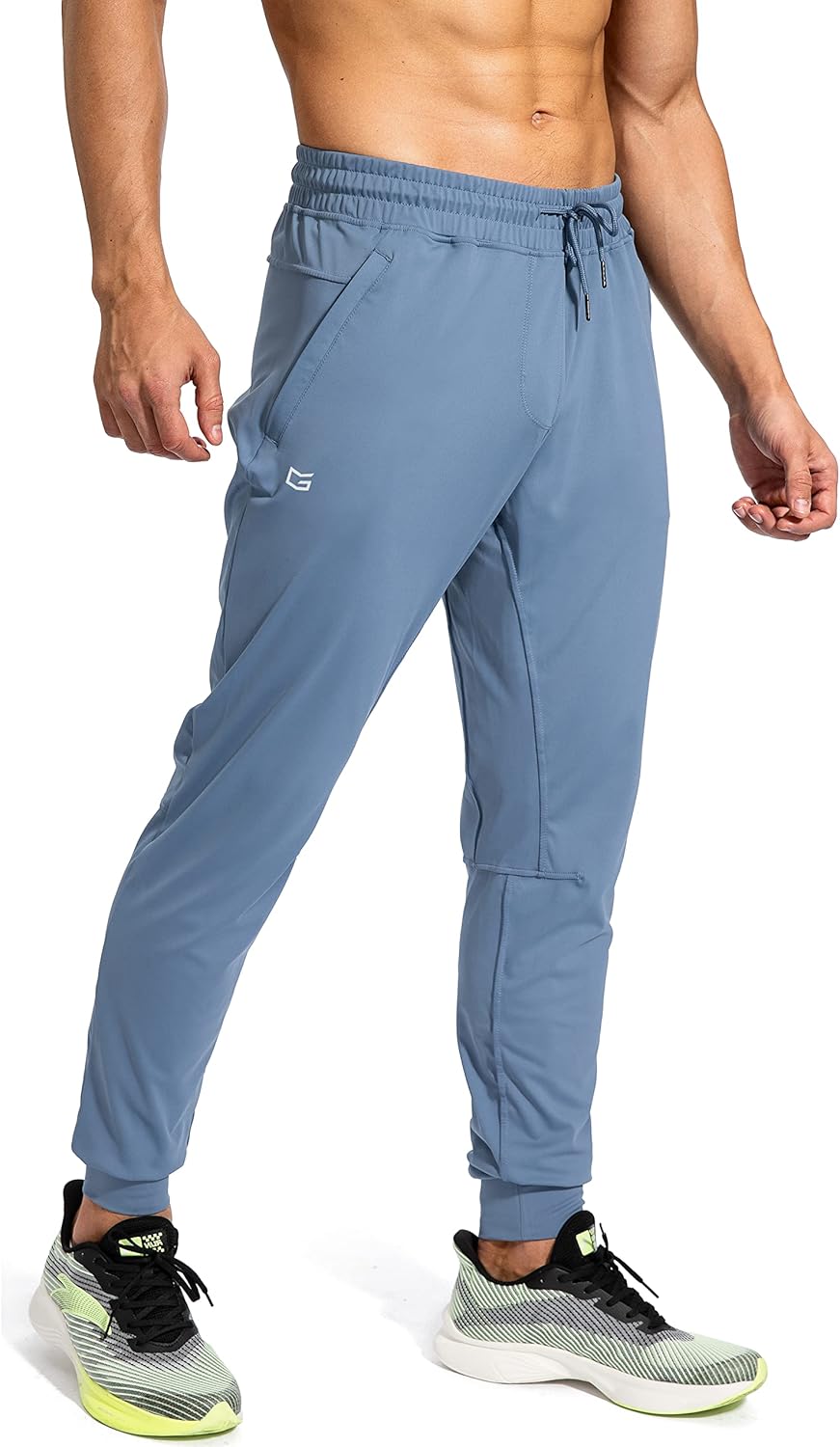 Men's Athletic Sweatpants with Zipper Pockets for Training, Soccer, Running, and Workouts