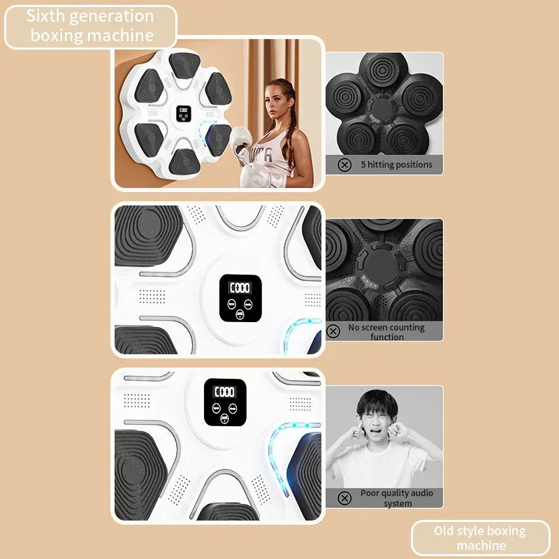 Smart Music Boxing Trainer - Home Fitness Wall Target for Adults and Kids