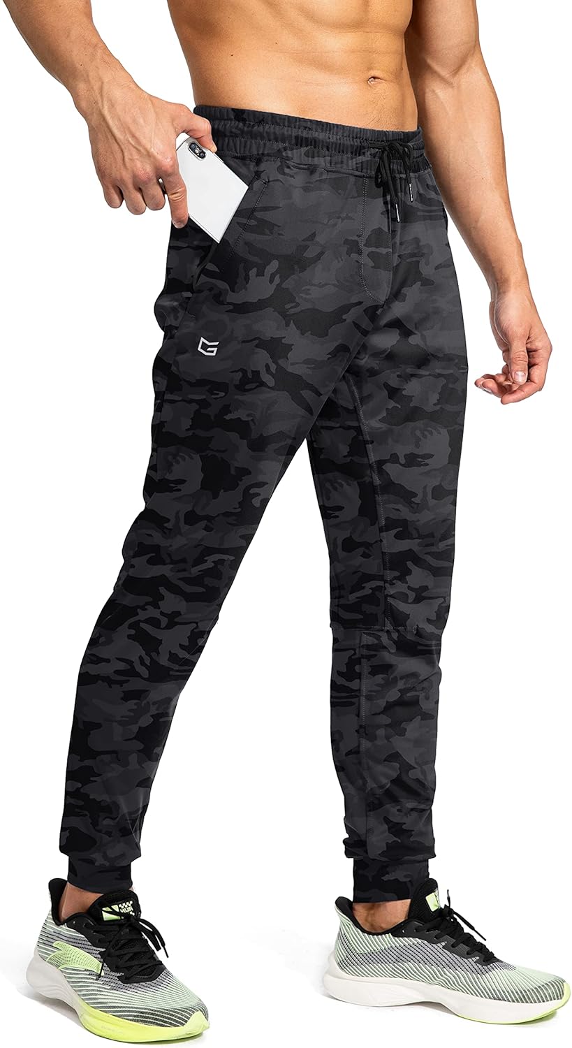 Men's Athletic Sweatpants with Zipper Pockets for Training, Soccer, Running, and Workouts