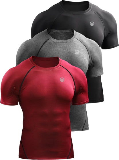 Men's Compression Baselayer Athletic Performance T-Shirts