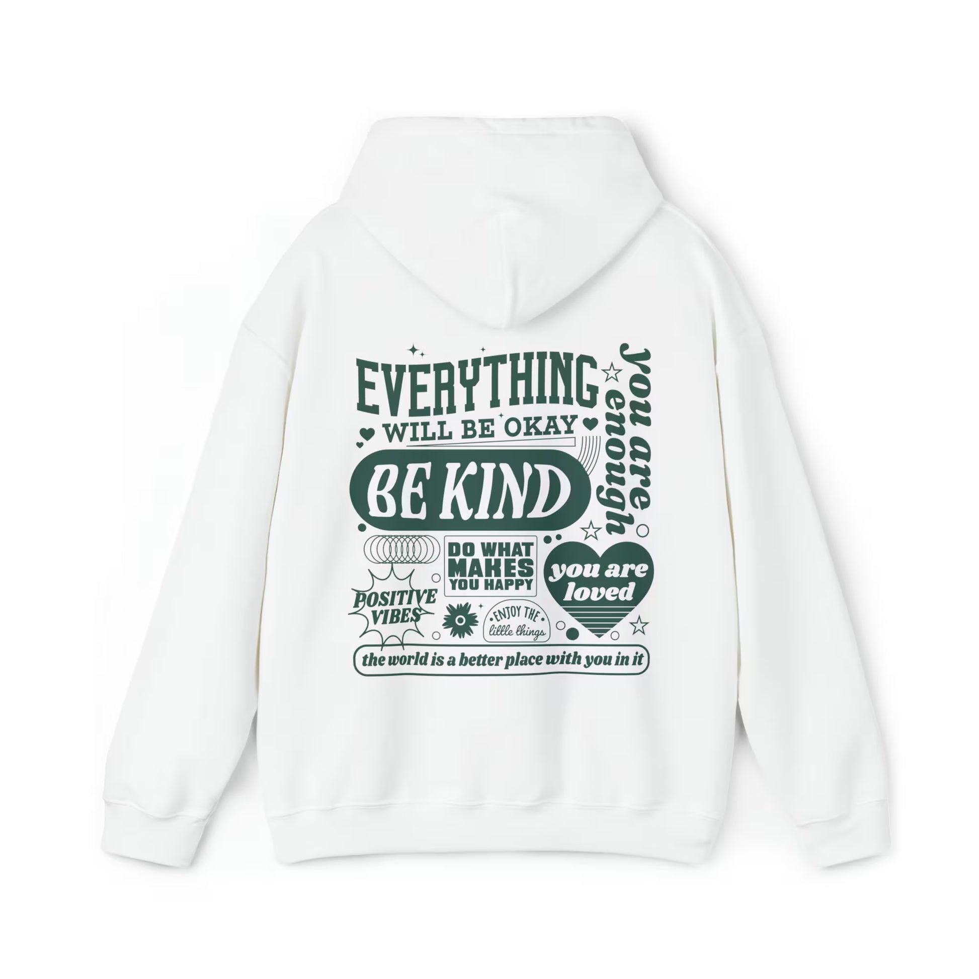 Embrace Positivity: Retro Aesthetic "Everything Will Be Okay" Hoodie for Mental Health and Self-Growth