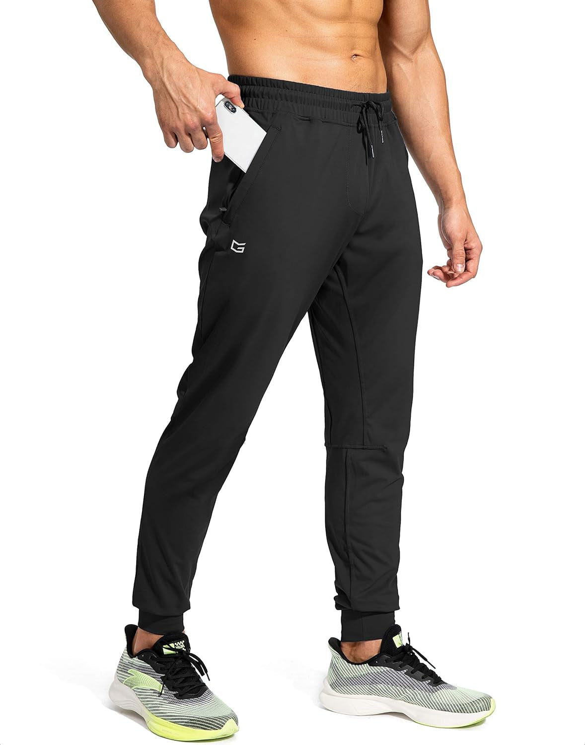 Men's Athletic Sweatpants with Zipper Pockets for Training, Soccer, Running, and Workouts