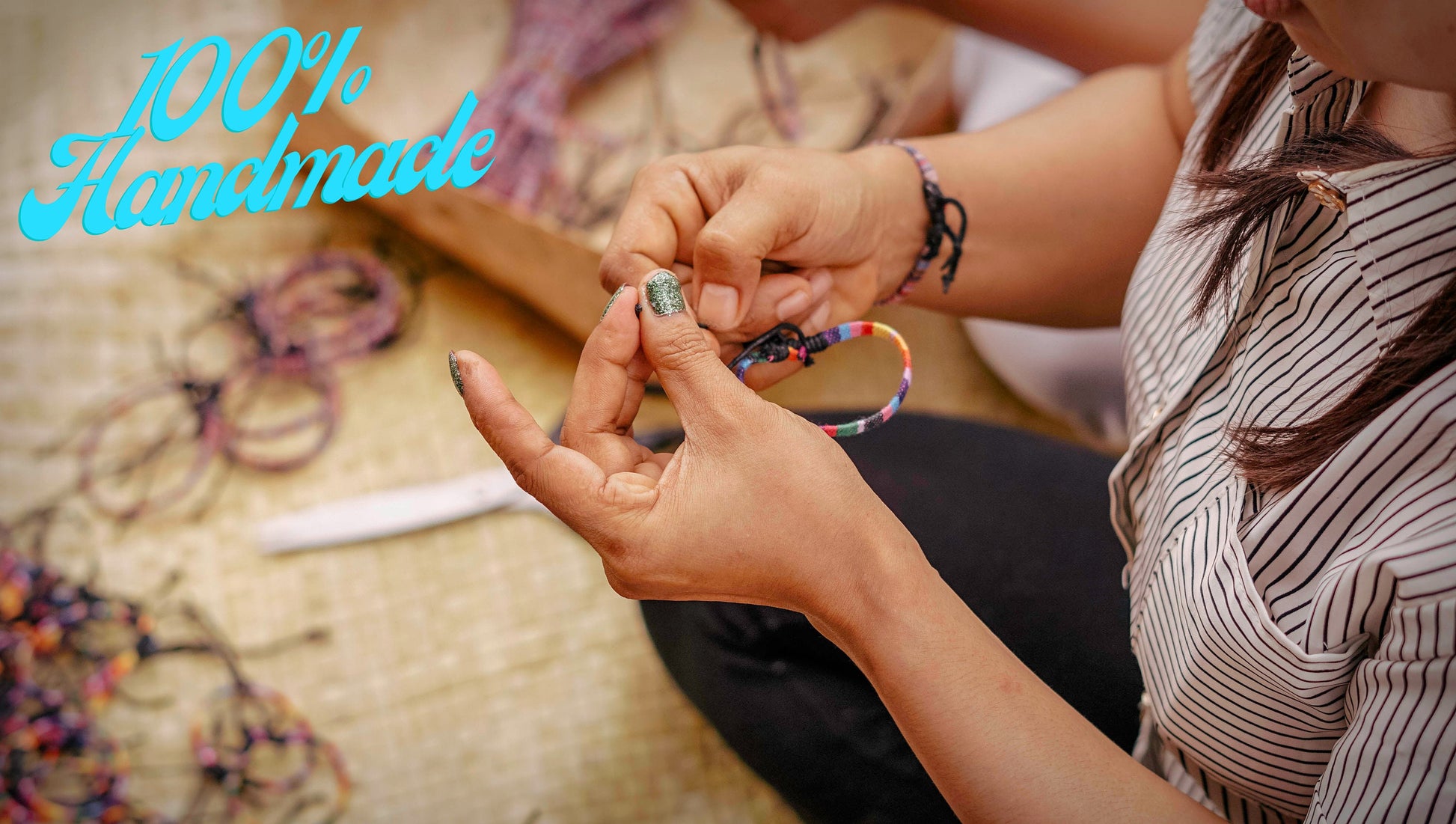 Handmade Boho Surfer Bracelet Set for Men & Women - Waterproof Cotton Jewelry with Beads for Summer Festivals