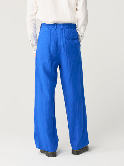 Stylish Wide Leg Linen Pants for Men - Comfortable Heavy Linen Trousers with Pockets - High Waisted Design THEO